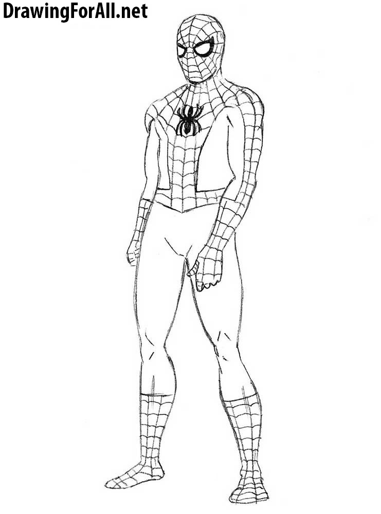 The Easiest Way to Draw Spider-Man | Drawingforall.net