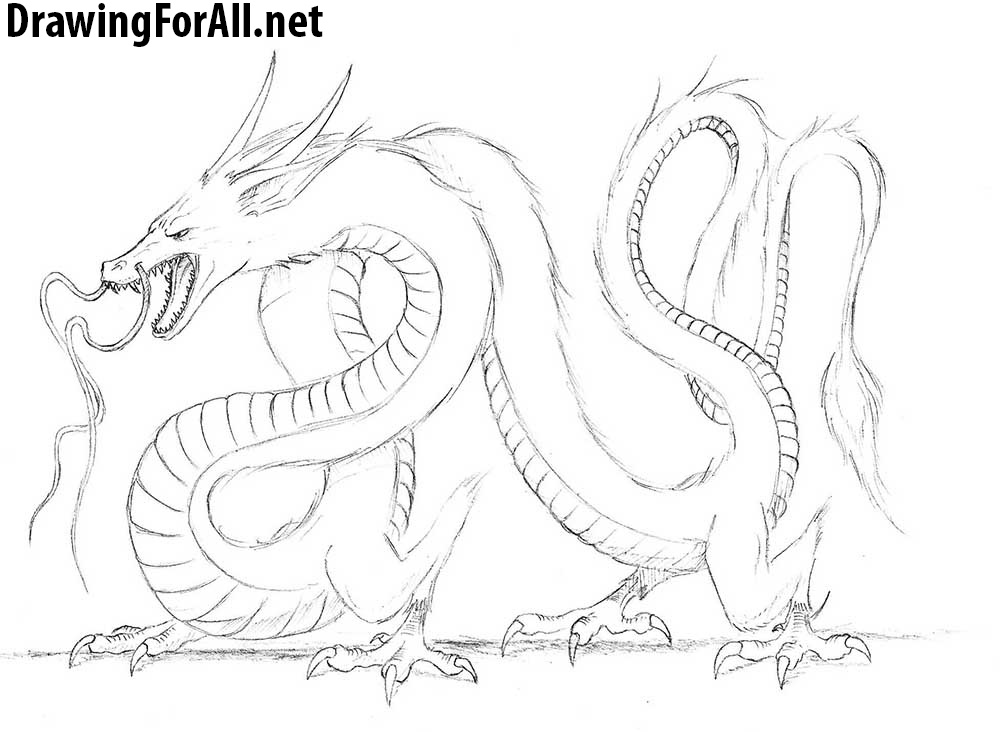 How To Draw A Chinese Dragon Drawingforall Net