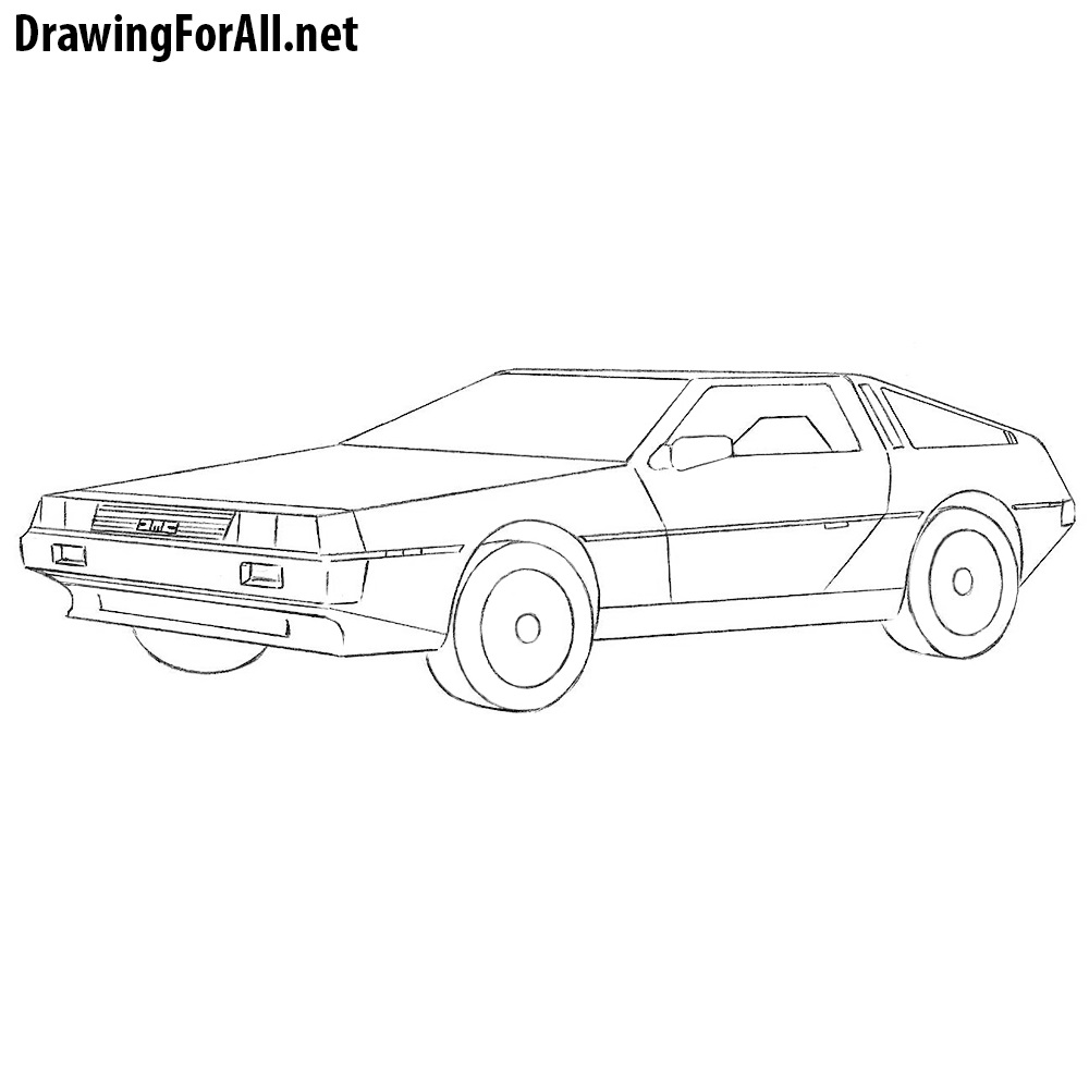 How to Draw a DeLorean DMC | DrawingForAll.net