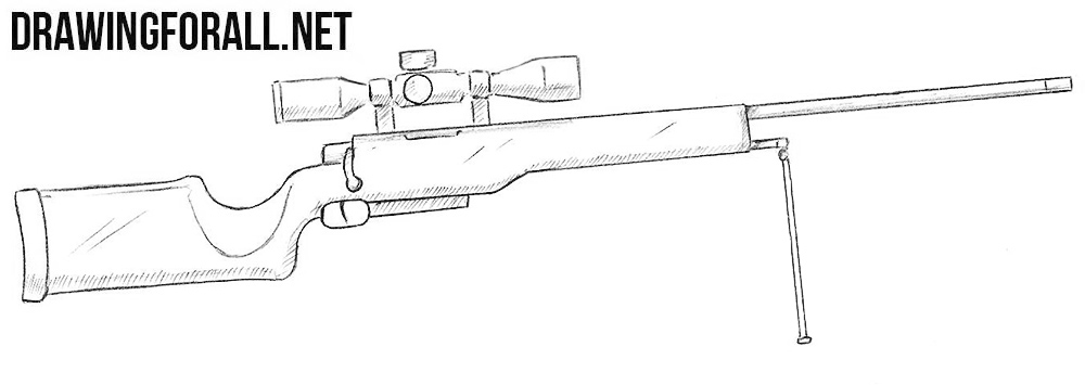 Cartoon Sniper Gun Drawing