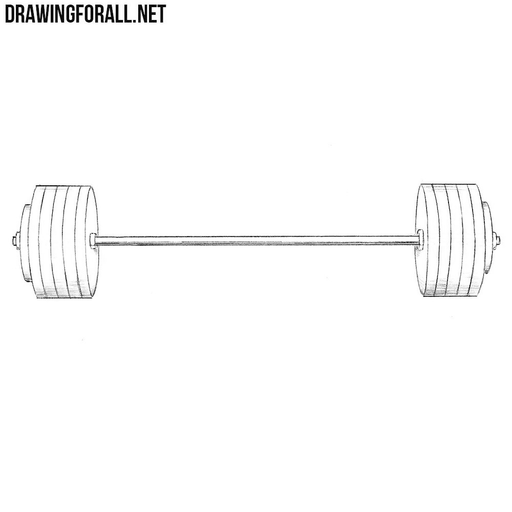 How to Draw a Barbell | DrawingForAll.net