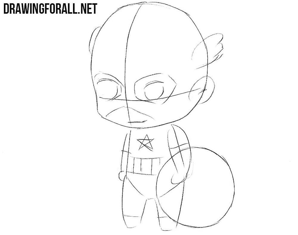 how to draw chibi captain america