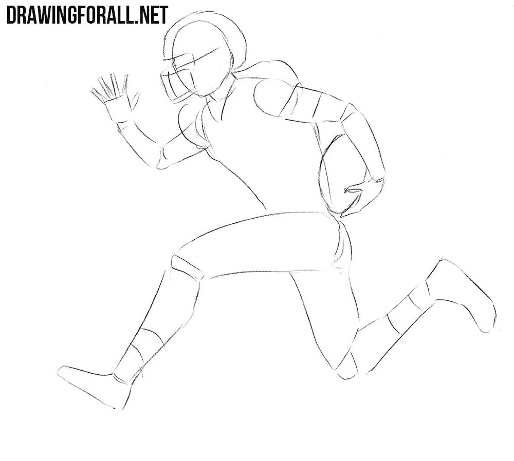 How To Draw An American Football Player Drawingforall Net Jazz guitar classical music instrument player performer continuous one line drawing. drawingforall net
