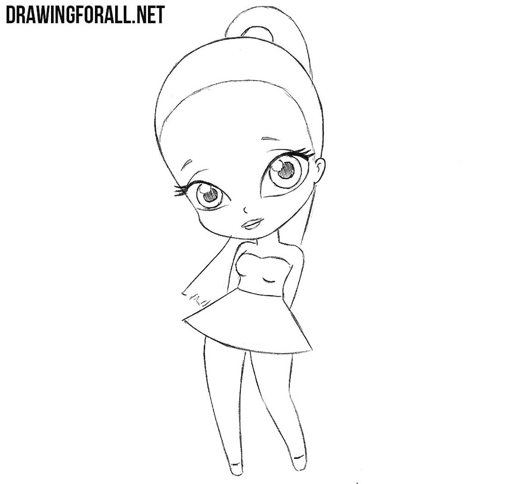 How To Draw Chibi Ariana Grande Drawingforall Net Back in 2009 she got signed on nickelodeon for a tv show. drawingforall net