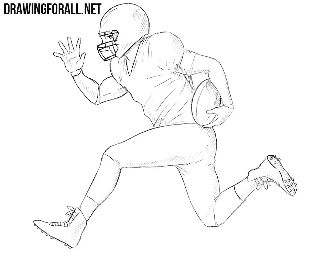 How to Draw an American Football Player Drawingforallnet