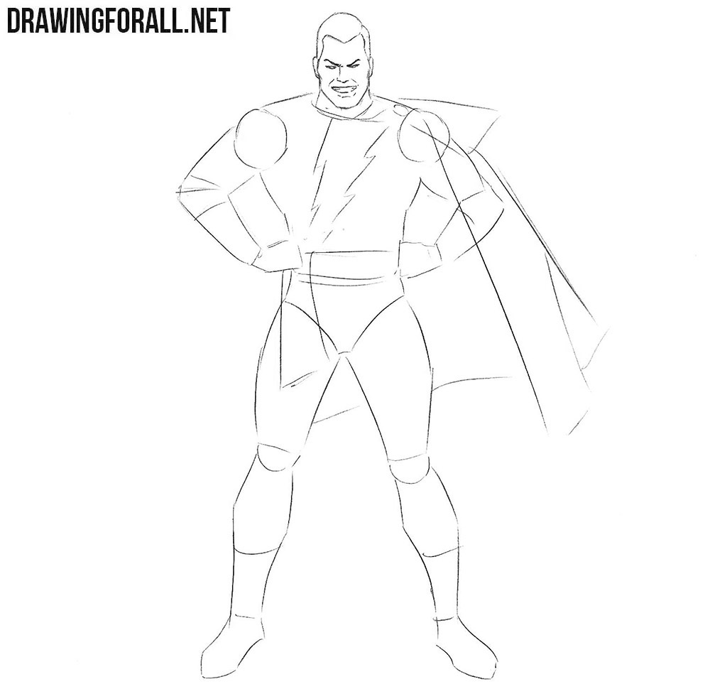 How to draw Shazam from DC comics