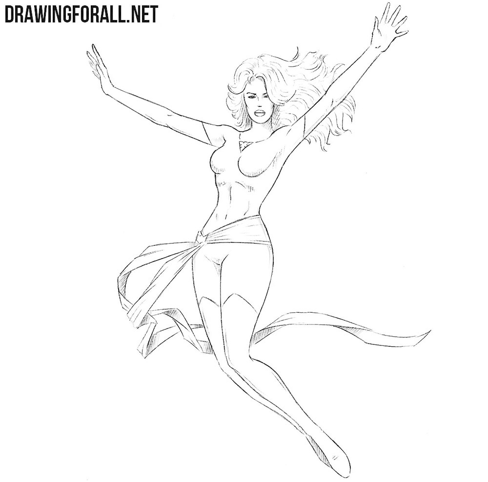 How to draw Jean Grey