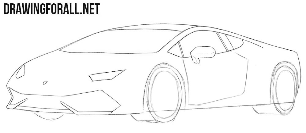 How to draw a Lamborghini car
