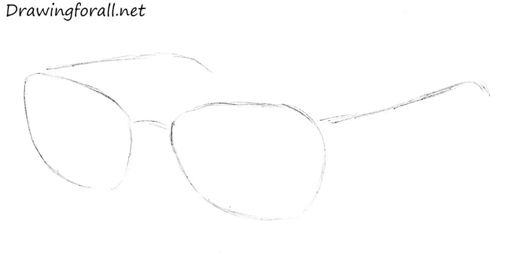 how to draw glasses step by step