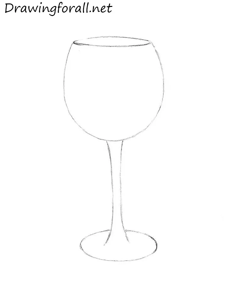 how to draw a wineglass