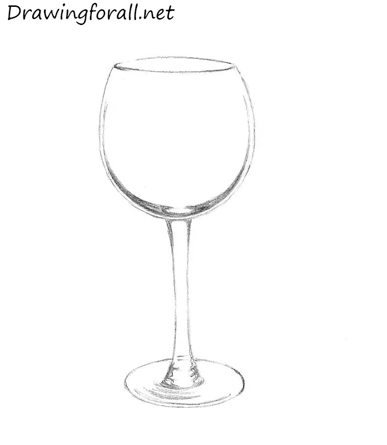Red wine glass sketch. Hand drawn drinking symbol
