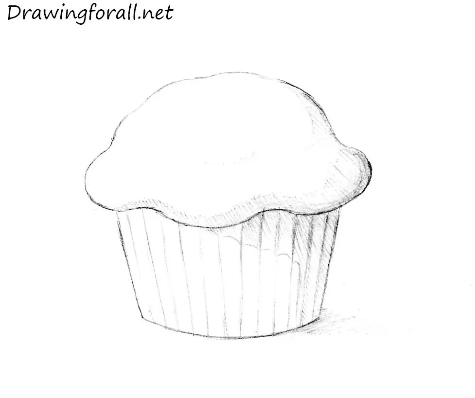 how to draw muffin step by step