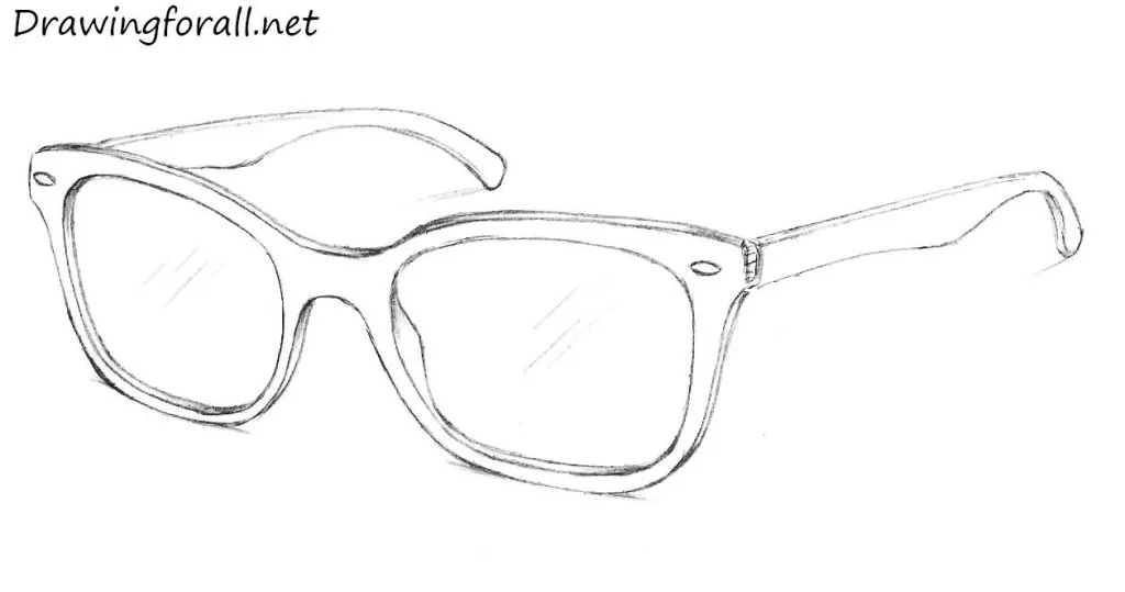 how to draw ray ban glasses