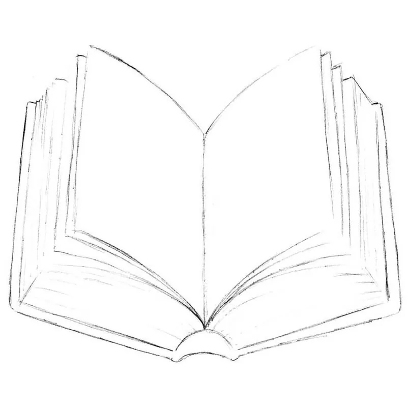 Open Book Drawing  How To Draw An Open Book Step By Step