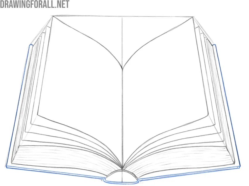 Draw the book’s spine and cover