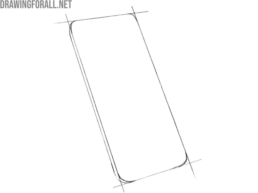 Draw the left edge of the iPhone body
