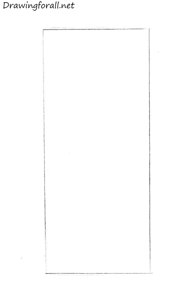 Sketching the rectangular body of the iPod with straight lines.