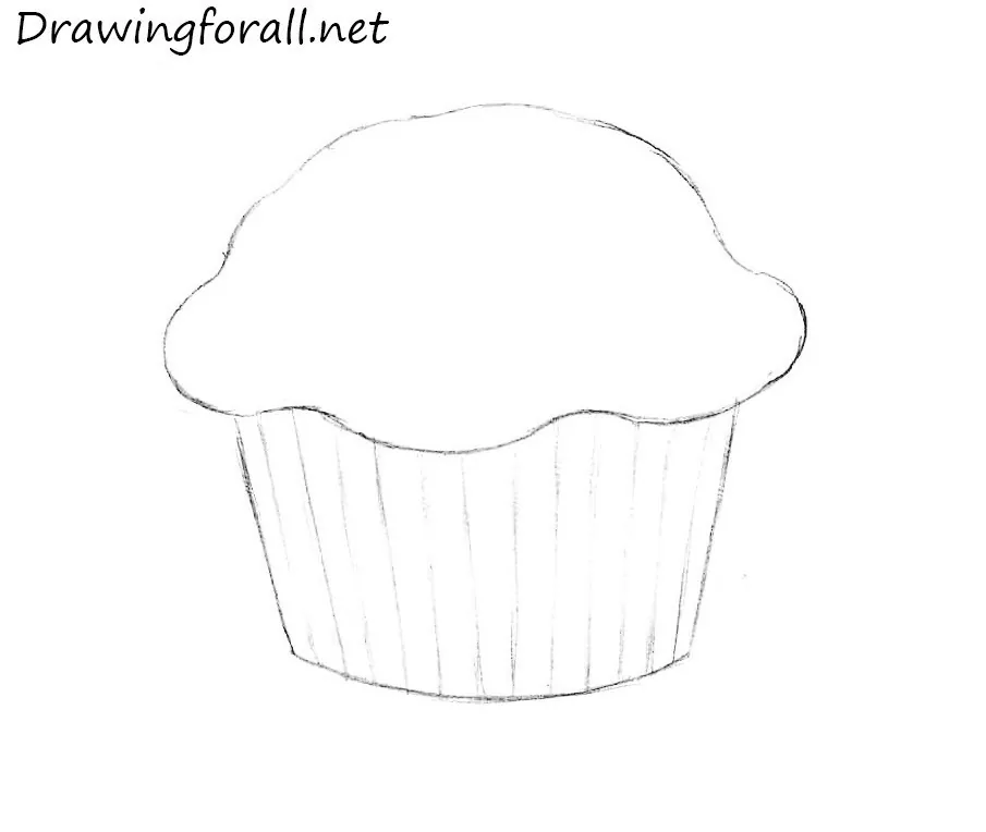 Trace the contours and add cup folds