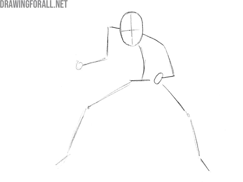 Draw Wolverine’s arms and leg guides