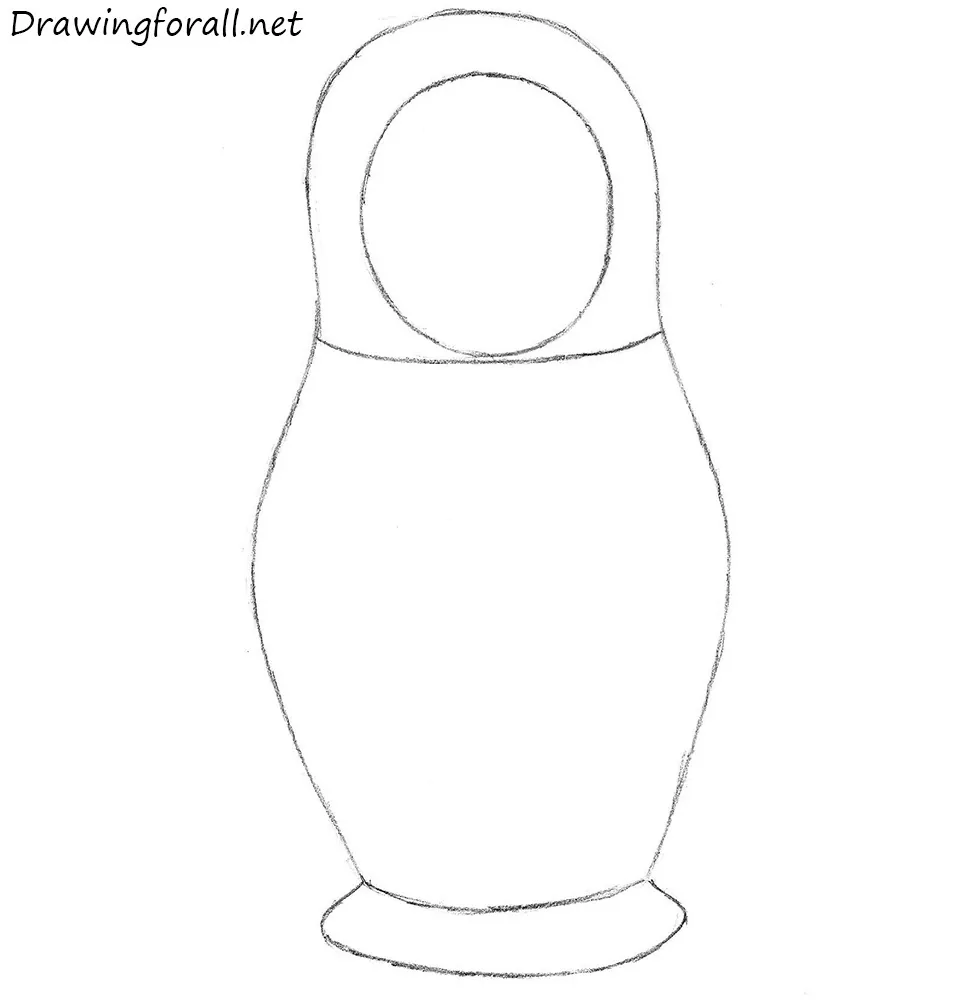 how to draw a Russian nesting doll