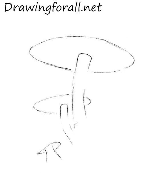 how to draw a mushroom step by step