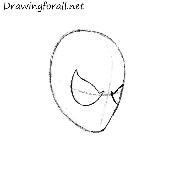 how to draw Spider-Man's head
