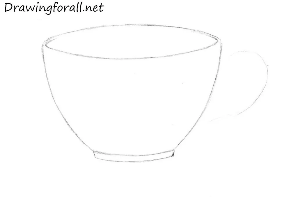 how to draw a cup step by step
