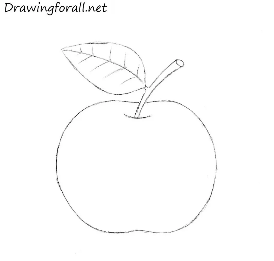 Apple sketch for kids 