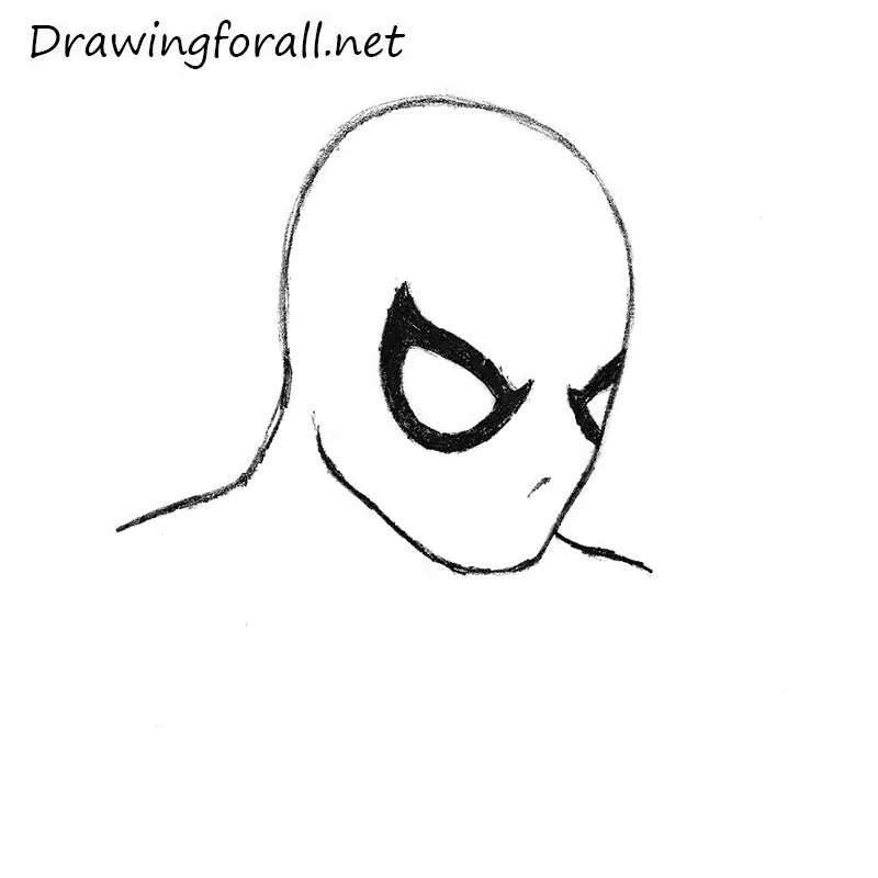 how to draw Spider-Man's head step y step