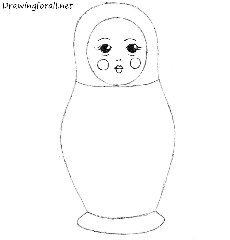 how to draw a russian wooden doll