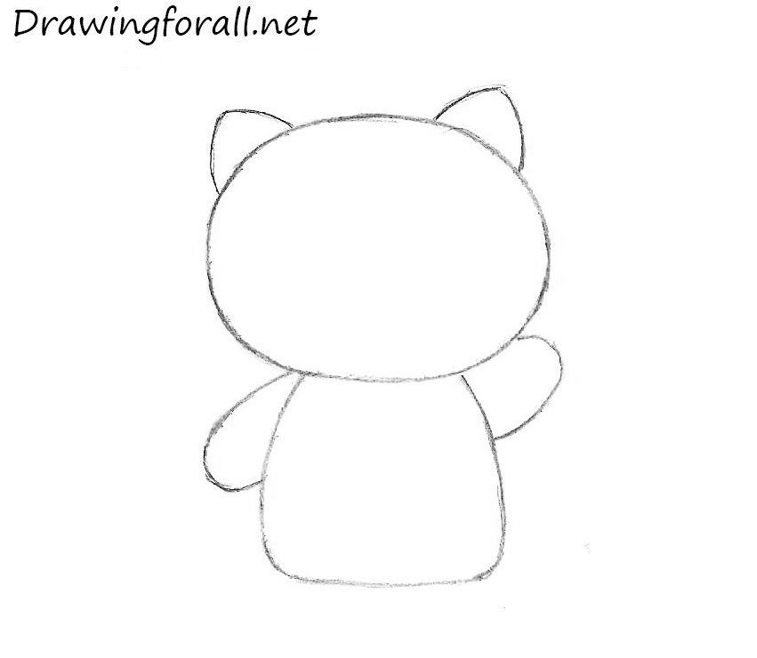 how to draw hello kitty whole body