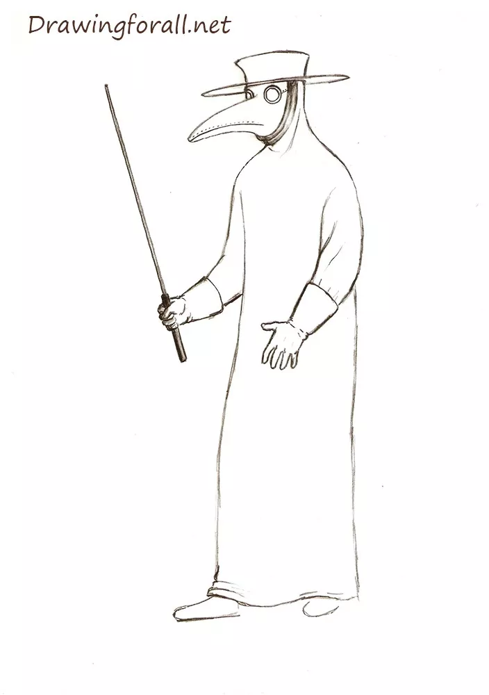 How to Draw a Plague Doctor step by step