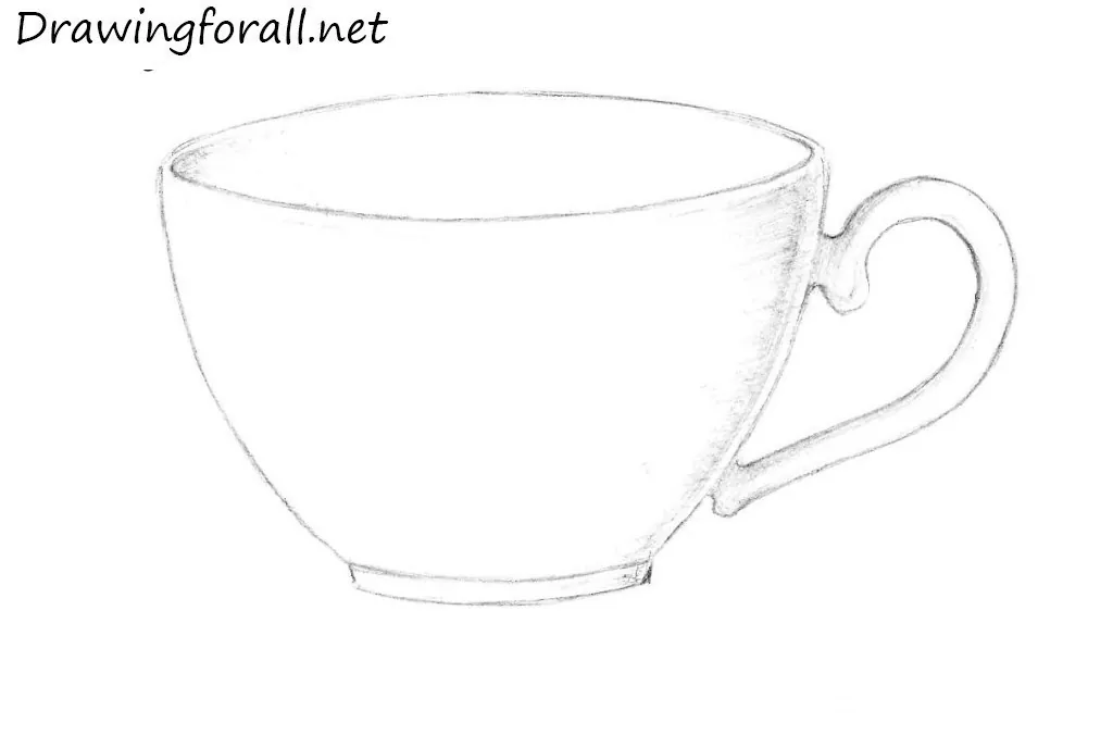 how to draw a cup of tea step by step