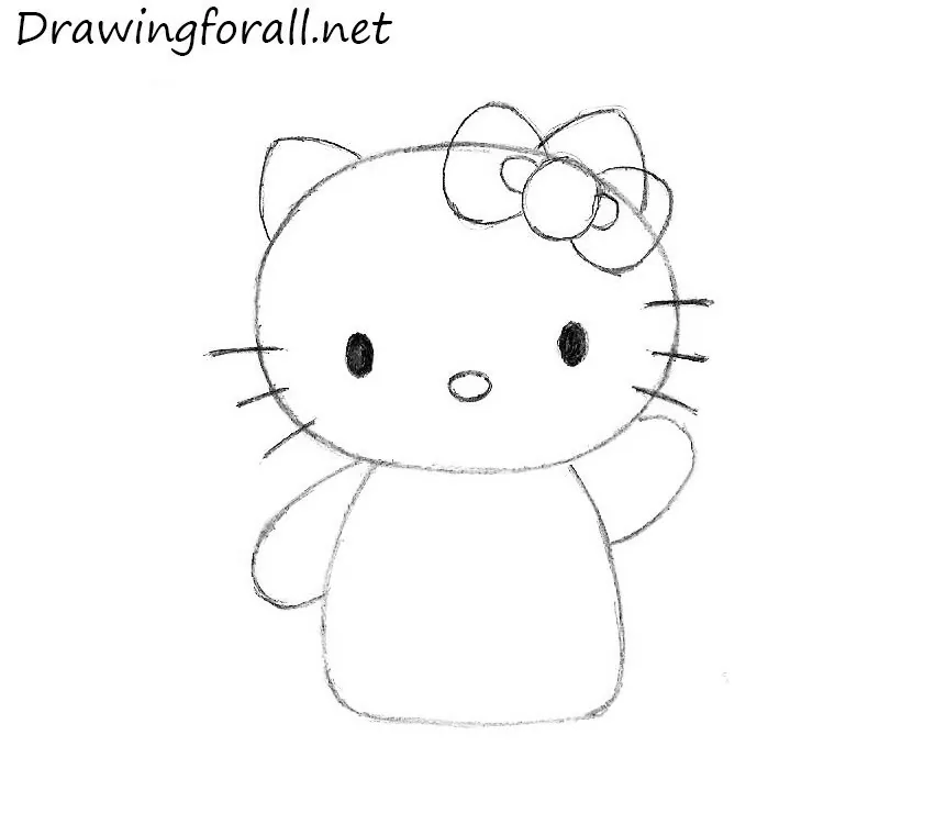 Hello Kitty Drawing - How To Draw Hello Kitty Step By Step