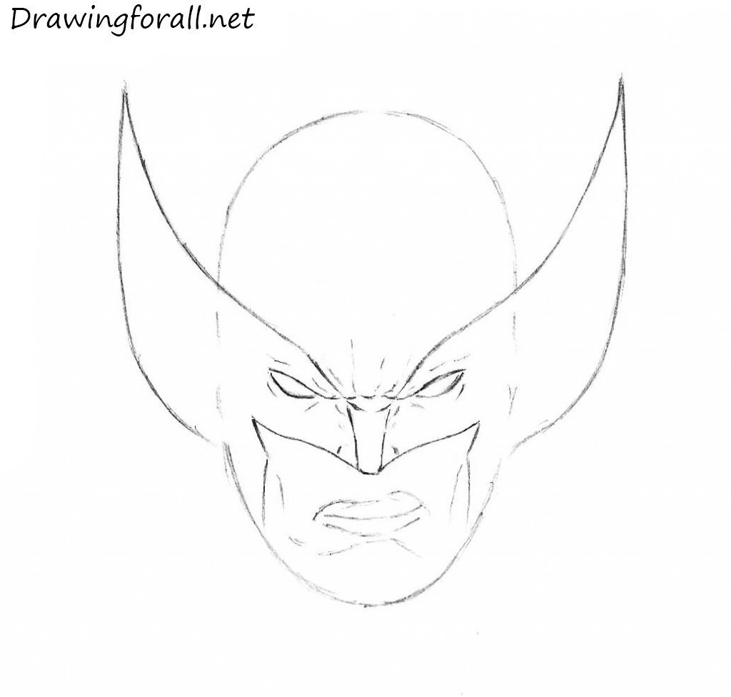how to draw mask of the wolverine