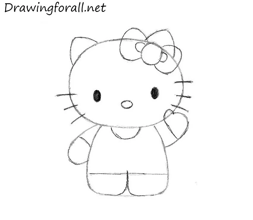 how to draw hello kitty face