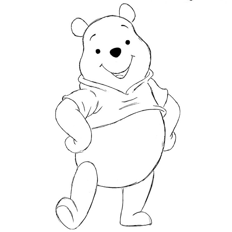 how to draw winnie the pooh face