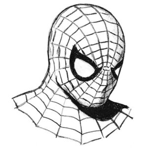 How to draw Spider-Man head