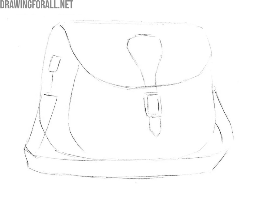 Sketch the bag flap strap