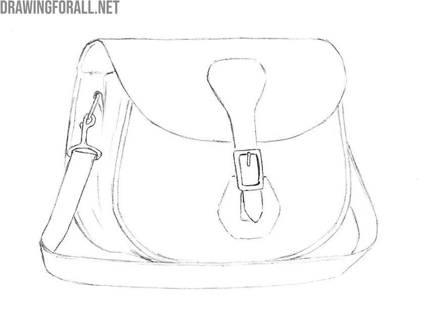 Draw the sides and bottom of the bag