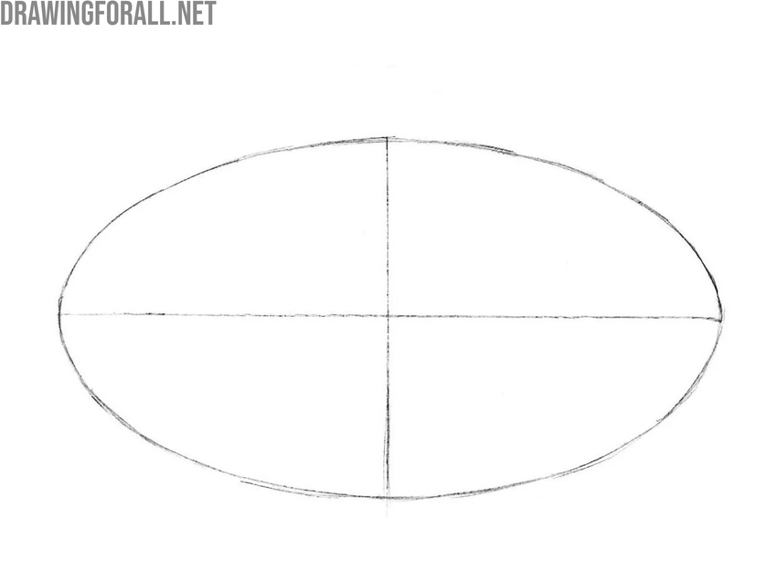 Draw the outer oval of Batman’s logo