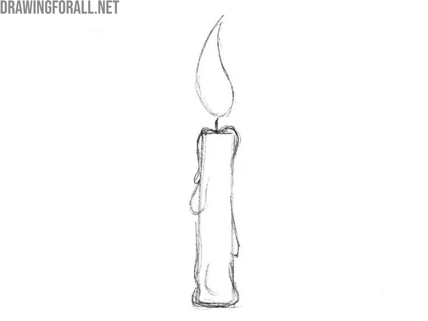 Draw the drops of wax on the candle