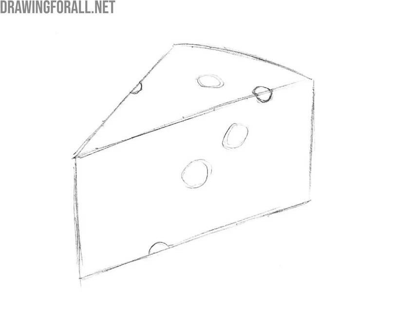 Draw holes on the cheese surface
