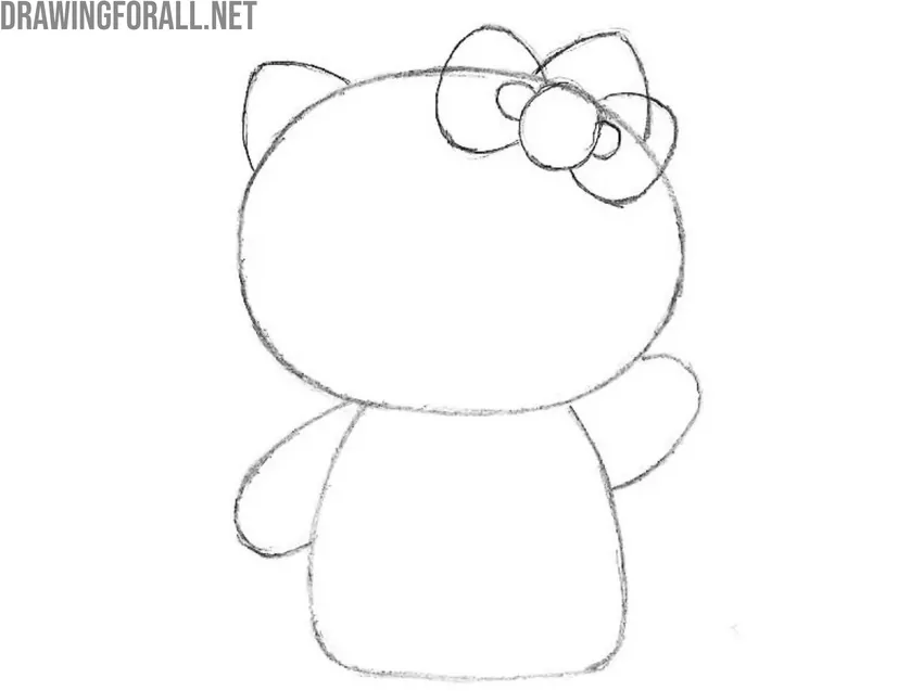 Draw the bow of Hello Kitty