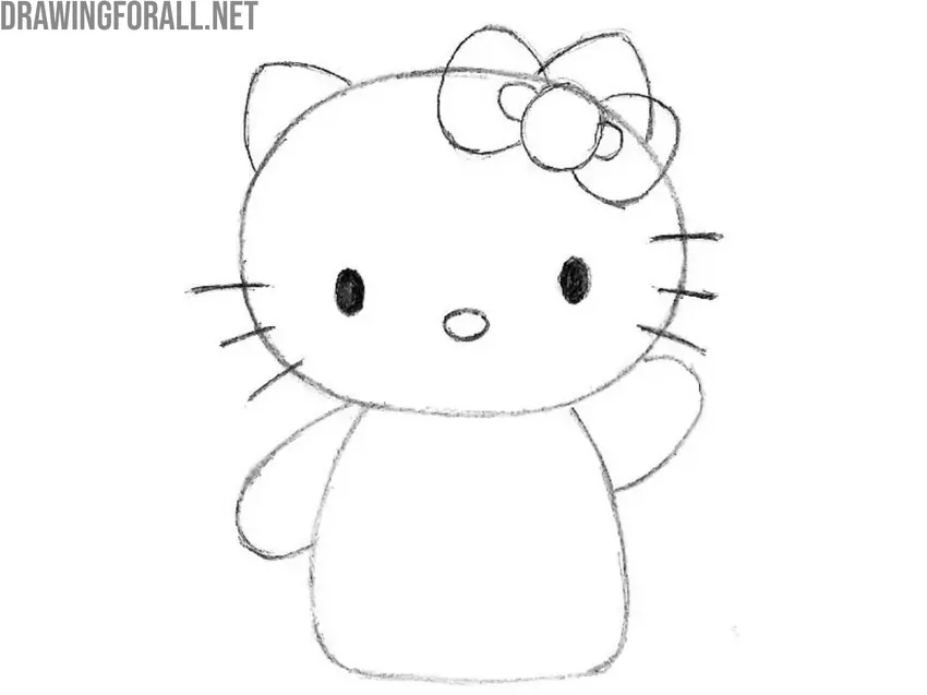 Sketch the simple Sanrio-style face