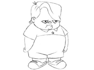Finished drawing of Louie Anderson from Life with Louie in his signature outfit.