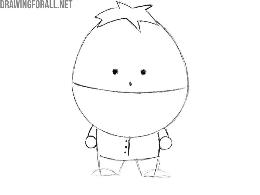 Draw the pajamas with seam and buttons