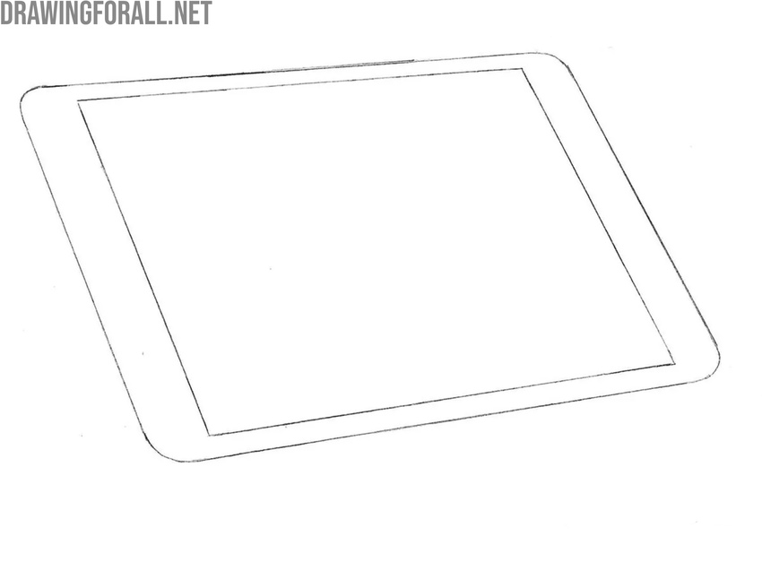 Refine the outline of the tablet