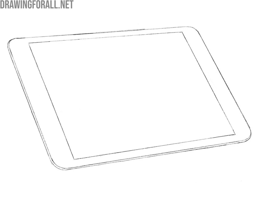Draw the side edges of the iPad