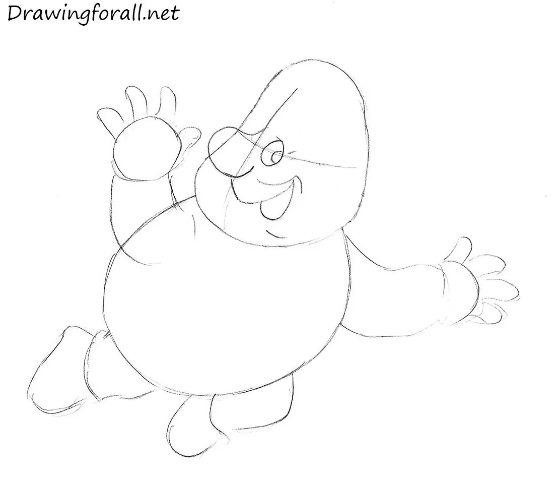 Draw the character’s main facial features